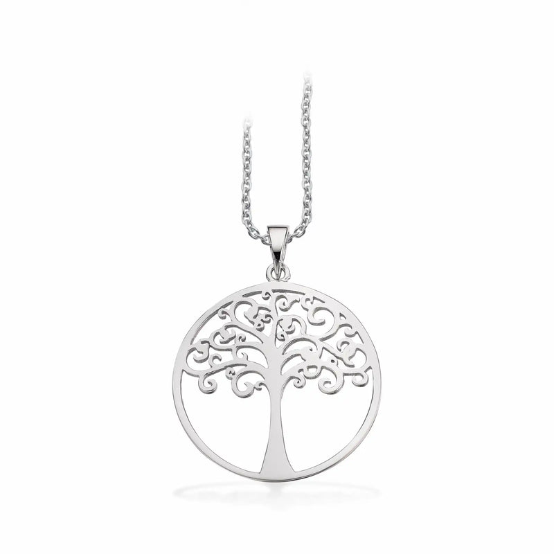 Livets Træ Halskæde Sølv tyndt træ design
