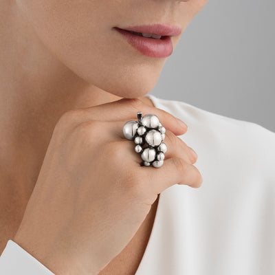 Georg Jensen Moonlight Grapes Large Ring Sølv