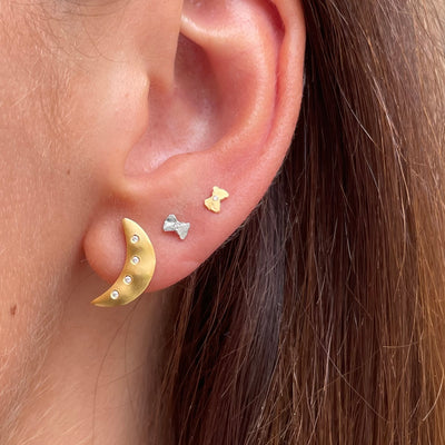 Stine A Tres Petit Bow Single Ørering Rhodineret Sølv