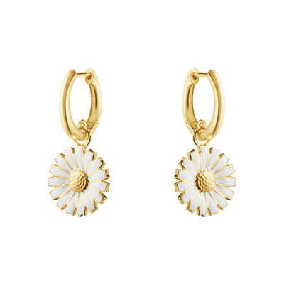 Georg Jensen Daisy Creol Øreringe Forgyldt Sølv 13 mm.