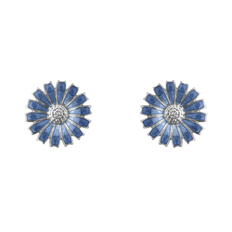 Georg Jensen Daisy Øreringe Rhodineret Sølv 11 mm.