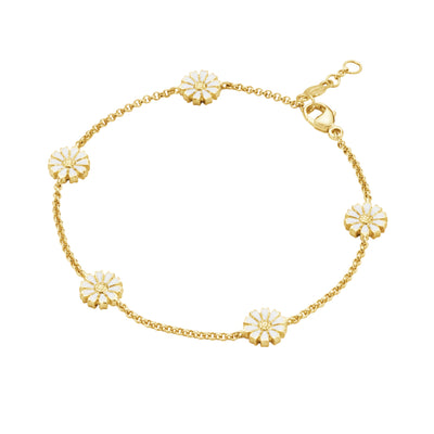 Georg Jensen Daisy Armbånd Forgyldt Sølv 7 mm.