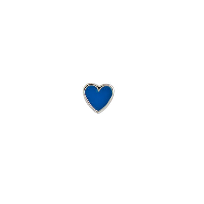 Stine A Petit Love Heart Cobalt Blue Single Ørering Sølv