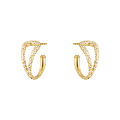 Georg Jensen Mercy Swirl Creol Øreringe 18 kt. Guld