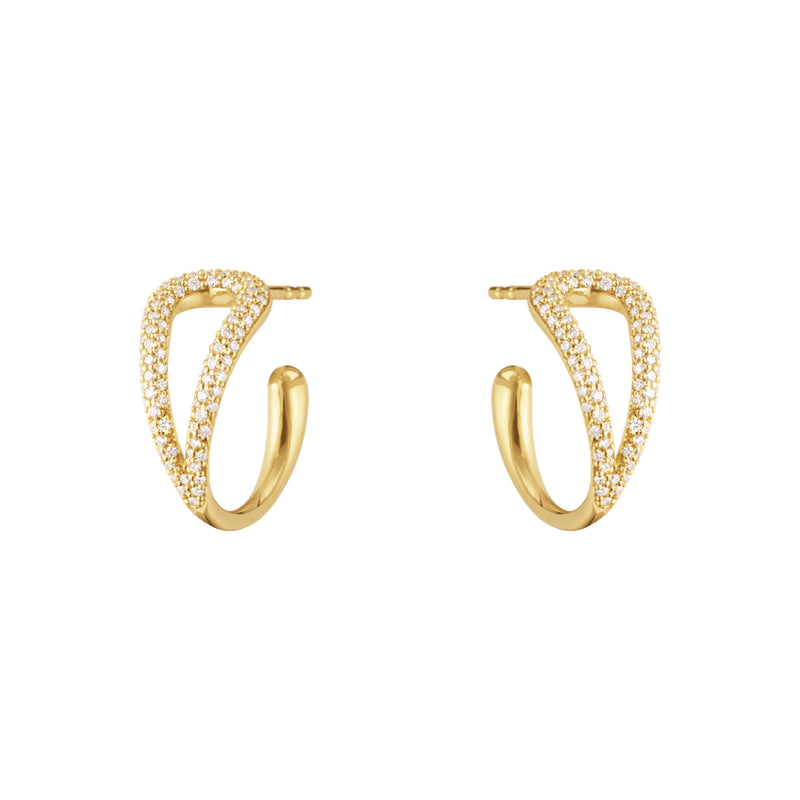 Georg Jensen Mercy Swirl Creol Øreringe 18 kt. Guld