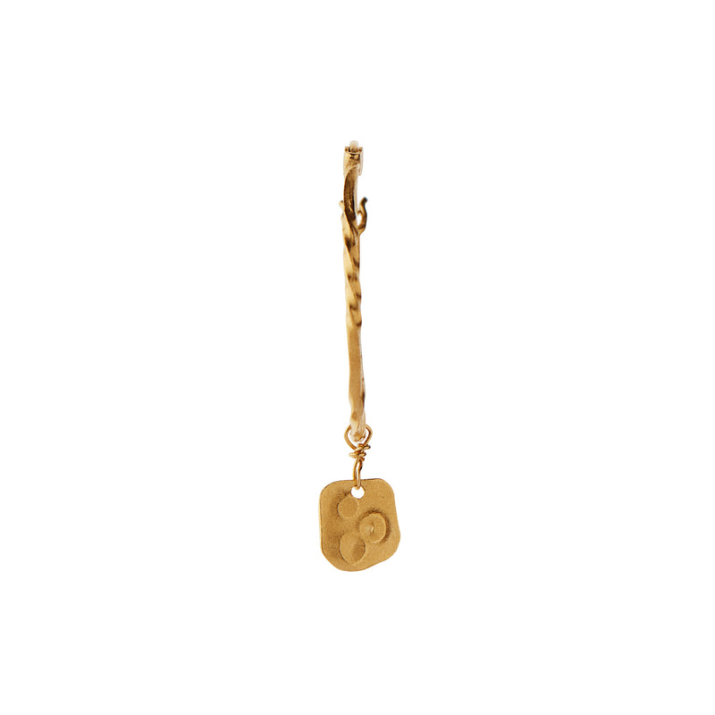 Stine A Flow with Hammered Pendant Creol Ørering Forgyldt Sølv