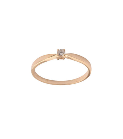L&G Solitaire Ring 14 kt. Guld 4 Greb m. Brillant 0,24 ct.