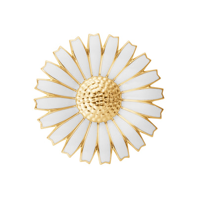 Georg Jensen Daisy Limited Edition Tronskifte Mindebroche Forgyldt Sølv 43 mm.