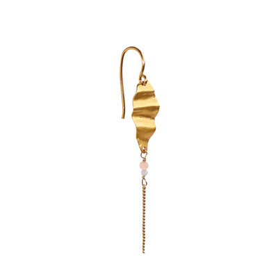 Stine A Cleo with Chain Single Ørering Forgyldt Sølv