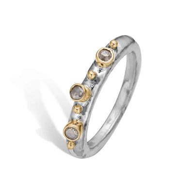 By Birdie Sarah-3 Silver Ring Sølv m. 14 kt. Guld