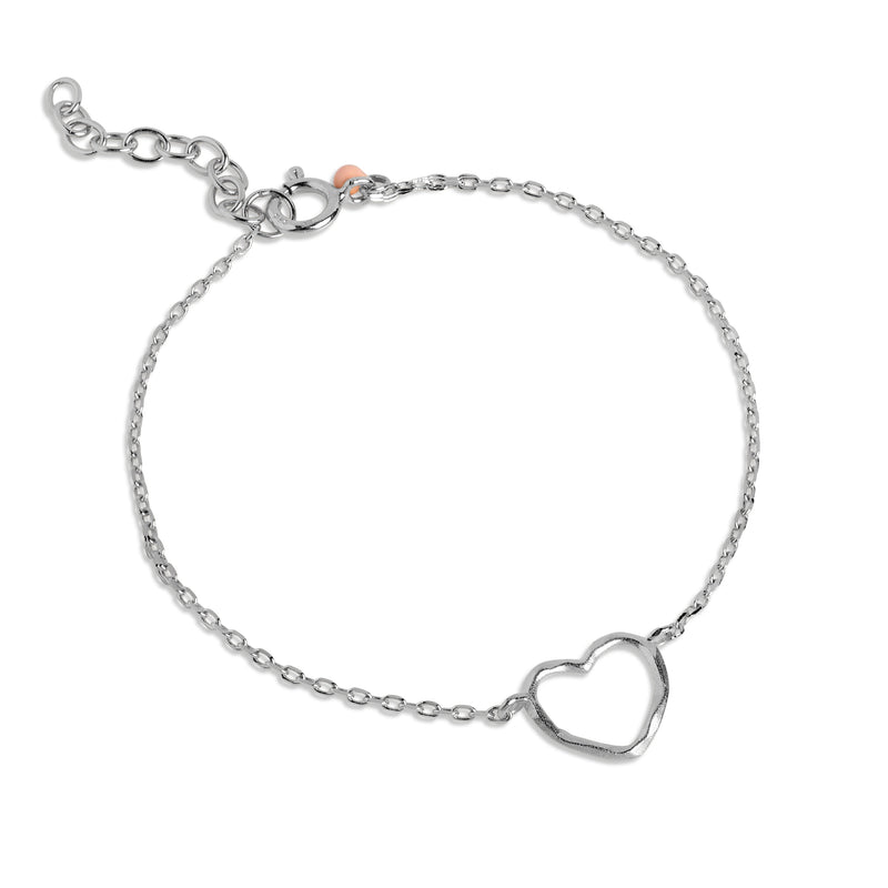 Enamel Organic Heart Armbånd Sølv