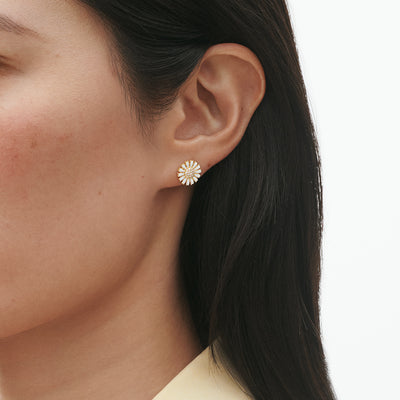 Georg Jensen Daisy Øreringe Forgyldt Sølv 11 mm.