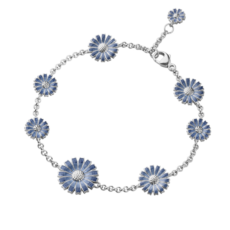 Georg Jensen Daisy Armbånd Sølv m. Blå Emalje