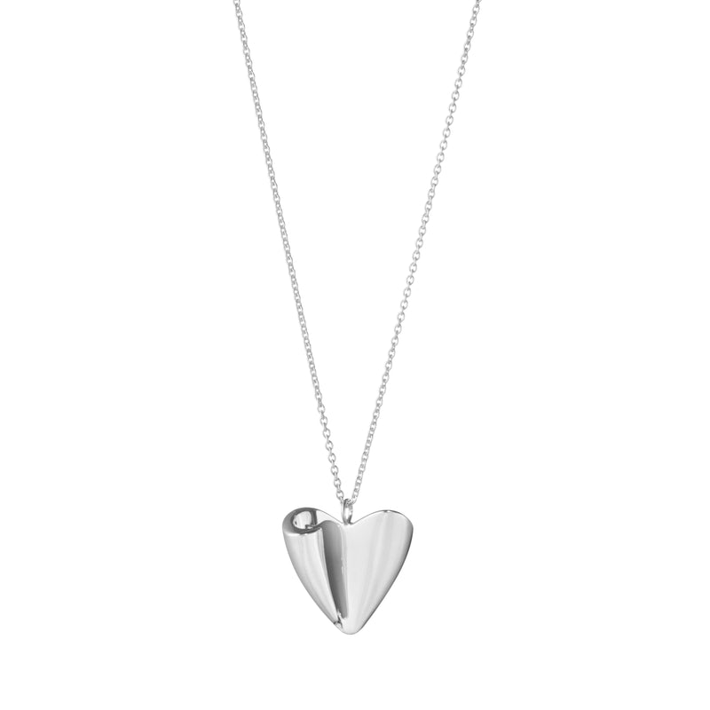 Georg Jensen 2024 Heart, Folded Heart Halskæde Sølv