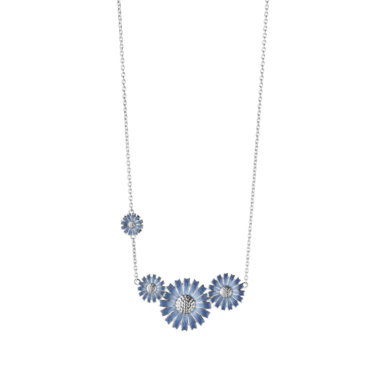 Georg Jensen Daisy Halskæde Sølv m. Blå Emalje