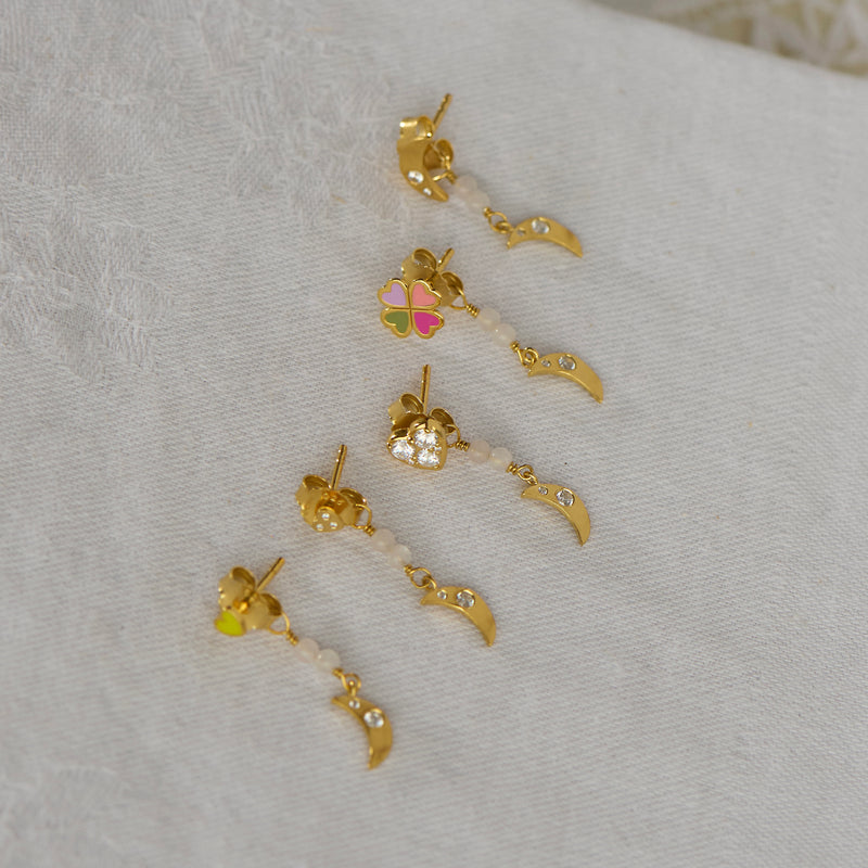 Stine A Petit Bella Moon Behind Ear Single Ørepynt Forgyldt Sølv