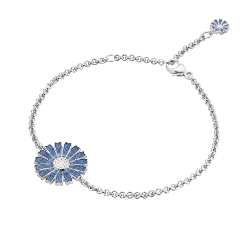 Georg Jensen Daisy Armbånd Sølv m. Blå Emalje