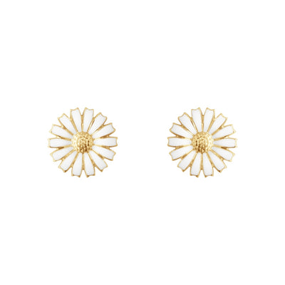 Georg Jensen Daisy Øreringe Forgyldt Sølv 11 mm.