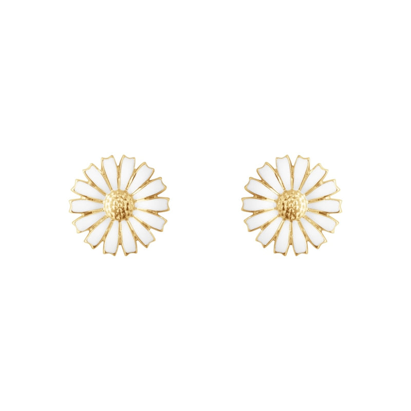 Georg Jensen Daisy Øreringe Forgyldt Sølv 11 mm.