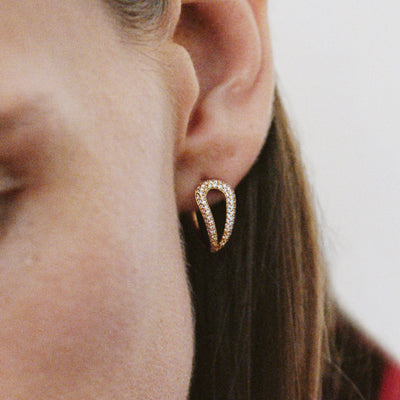 Georg Jensen Mercy Swirl Creol Øreringe 18 kt. Guld