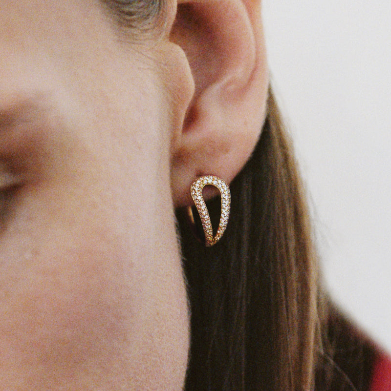 Georg Jensen Mercy Swirl Creol Øreringe 18 kt. Guld