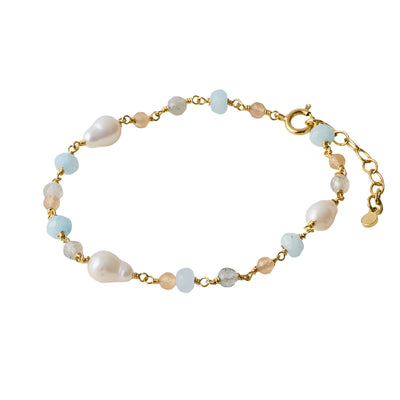 Pernille Corydon Mellow Blue Armbånd Forgyldt Sølv