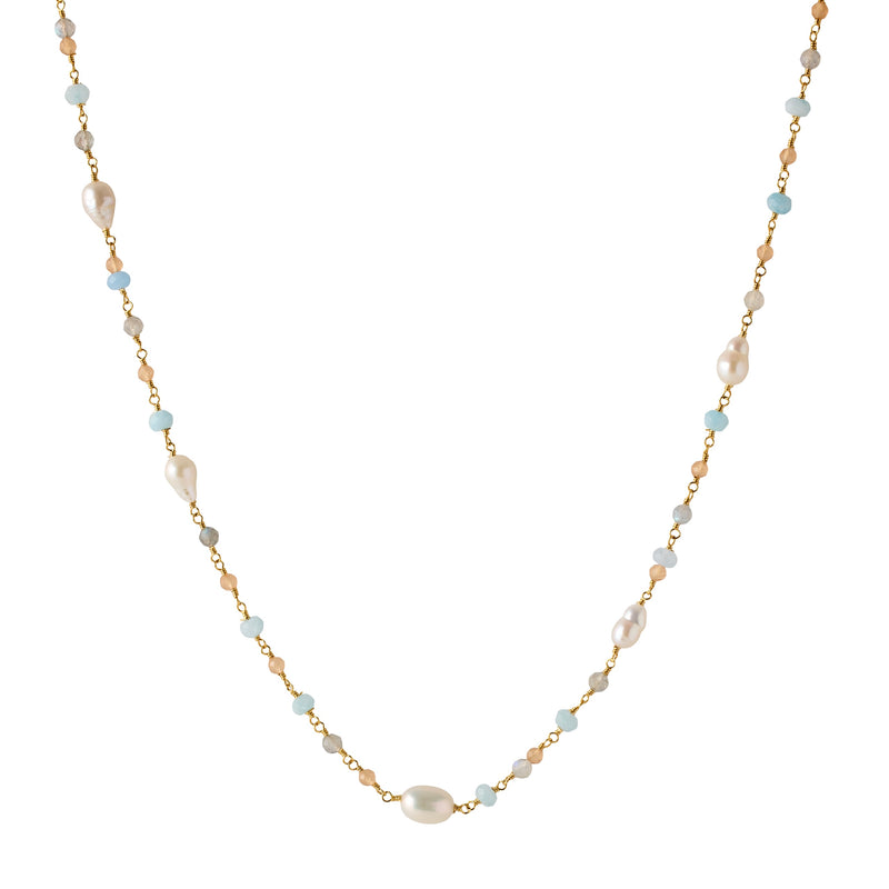 Pernille Corydon Mellow Blue Halskæde Forgyldt Sølv 42-47 cm