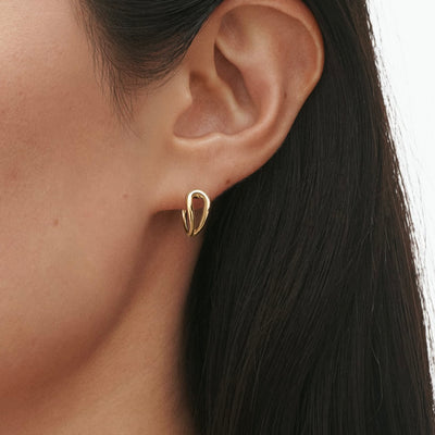 Georg Jensen Mercy Swirl Hoop Creol Øreringe 18 kt. Guld