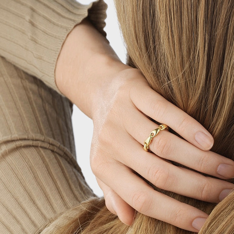 Georg Jensen Reflect Small Link Ring Guld 18 kt.
