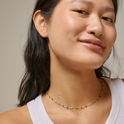 Enamel Lola Spring Halskæde Forgyldt Sølv