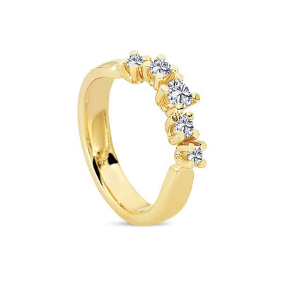 Nuran Diamond Twist Ring 14 kt. Guld m. Naturlige Diamanter
