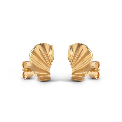 Enamel Mini Wave Ørering Forgyldt Sølv