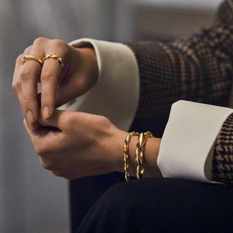Georg Jensen Reflect Armbånd, Smalt Guld 18 kt.