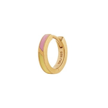 Stine A Petit Circus Yellow/Pink Creol Ørering Forgyldt Sølv
