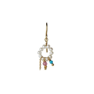 Stine A Petit Heavenly Pearl Dream Ørering Forgyldt Sølv