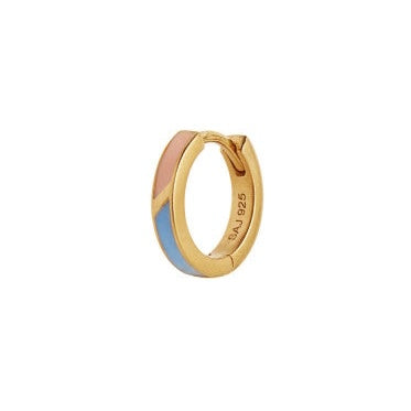 Stine A Petit Circus Blue/Pale Peach Creol Ørering Forgyldt Sølv