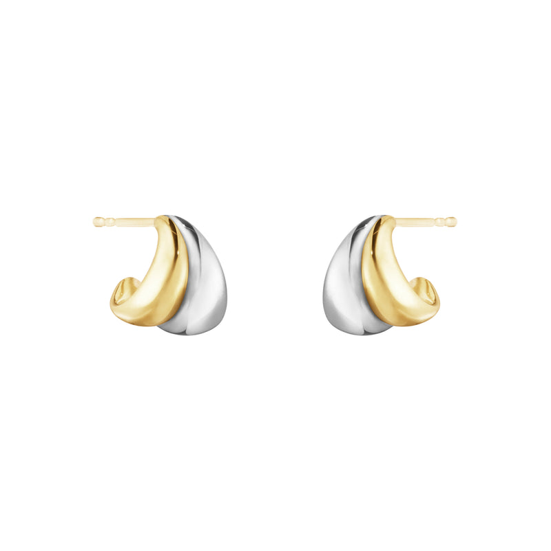 Georg Jensen Curve Creoler Small Sølv m. 18 kt. Guld