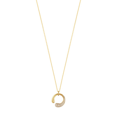 Georg Jensen Mercy Mini Pavé Halskæde 18 kt. Guld m. Brillanter