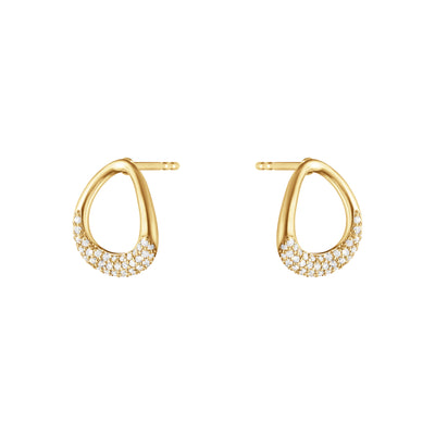 Georg Jensen Offspring Øreringe 18 kt. Guld m. Brillanter i Pavé 0,19 ct.
