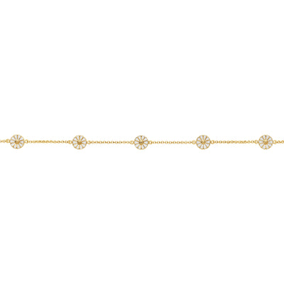 Georg Jensen Daisy Armbånd, 7 mm. - Forgyldt Sølv m. Emalje