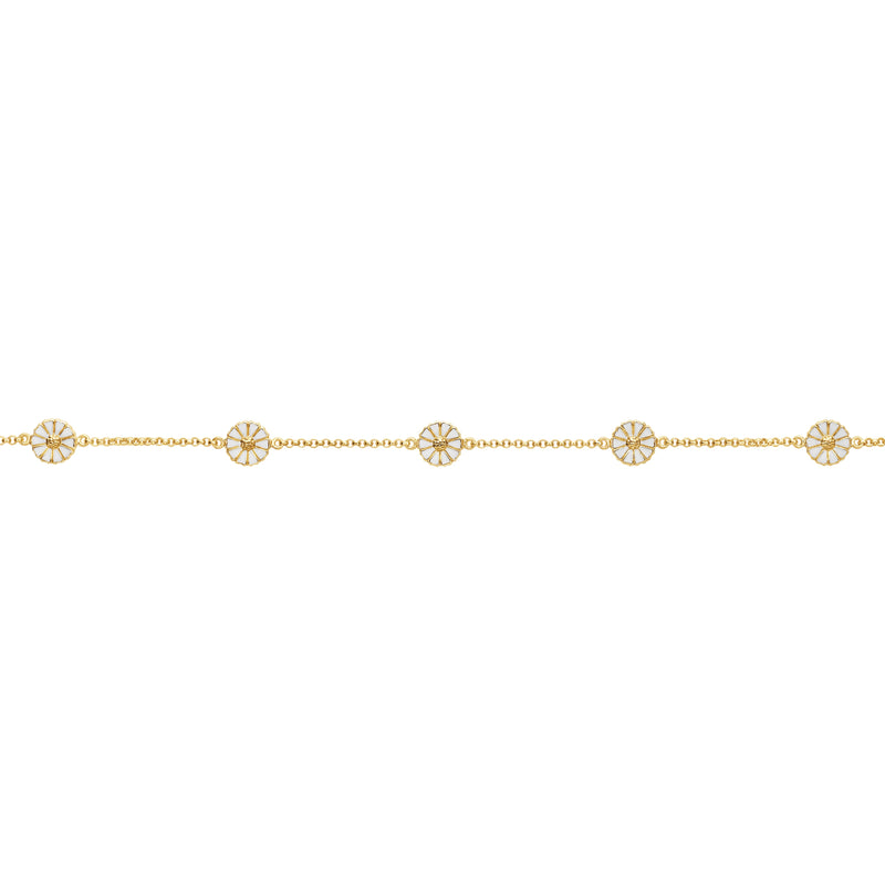 Georg Jensen Daisy Armbånd, 7 mm. - Forgyldt Sølv m. Emalje