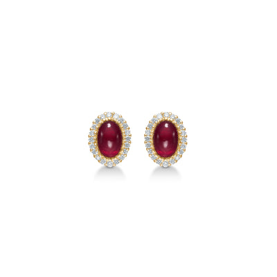 Mads Z Royal Ruby Øreringe - 14 kt. Guld m. Rubiner & Brillanter 0,16 ct. W/SI