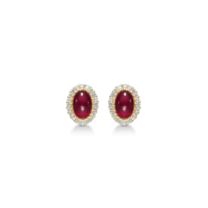 Mads Z Royal Ruby Øreringe - 14 kt. Guld m. Rubiner & Brillanter 0,16 ct. W/SI