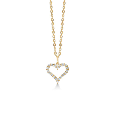 Mads Z Gold Label Tender Heart Vedhæng - 14 kt. Guld m. Brillanter