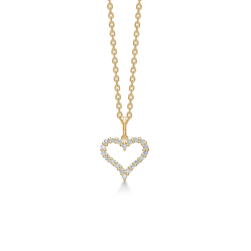 Mads Z Gold Label Tender Heart Vedhæng - 14 kt. Guld m. Brillanter
