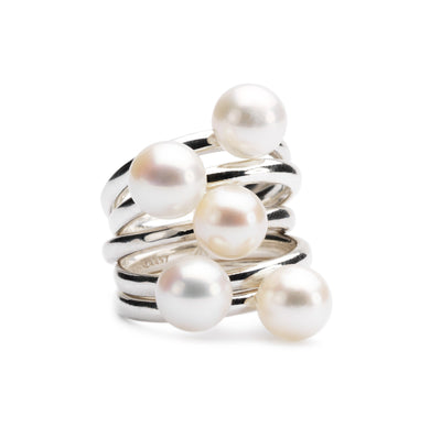 Trollbeads - Hvid Perle Ring - Sølv