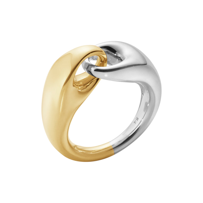 Georg Jensen Reflect Large Link Ring Sølv/18 kt. Guld