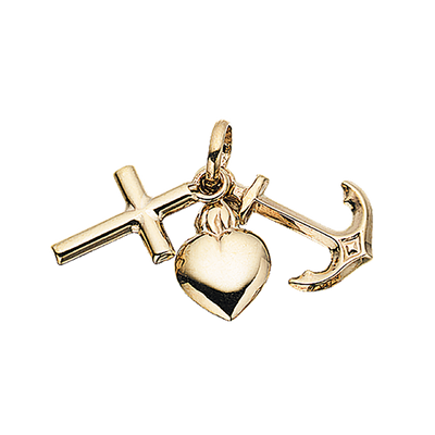 Scrouples - Tro, Håb, Kærlighed Vedhæng - 14 kt. Guld