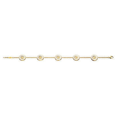 Georg Jensen Daisy Armbånd Forgyldt Sølv m. Emalje 11 mm.