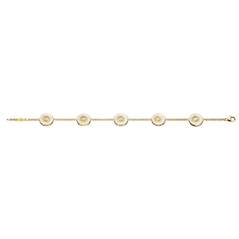 Georg Jensen Daisy Armbånd Forgyldt Sølv m. Emalje 11 mm.